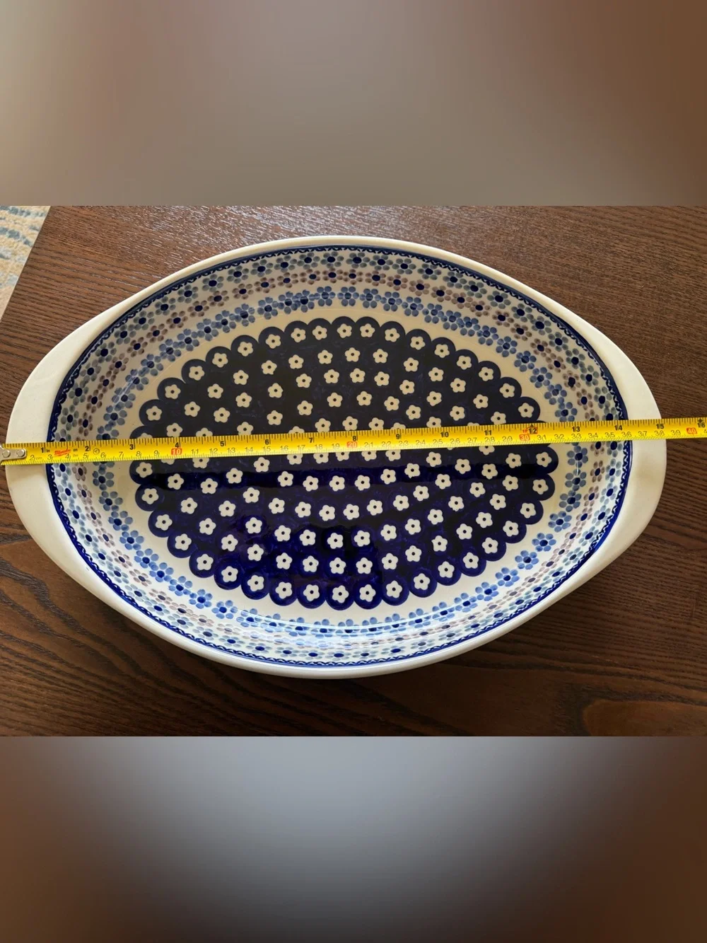 Large Bolesławiec Oval Bakeware Dish